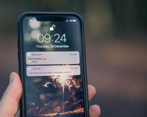 person holding phone